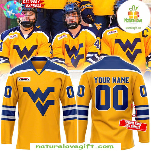 West Virginia Mountaineers 2026 Hockey Jersey Gold Standard