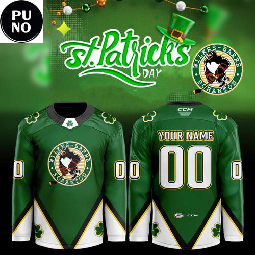Wilkes-Barre/Scranton Penguins St. Patrick’s Celebration 2026 Personalized Hockey Jersey
