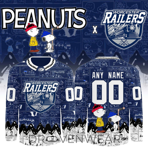 Worcester Railers 2026 Peanuts Snoopy Hockey Jersey