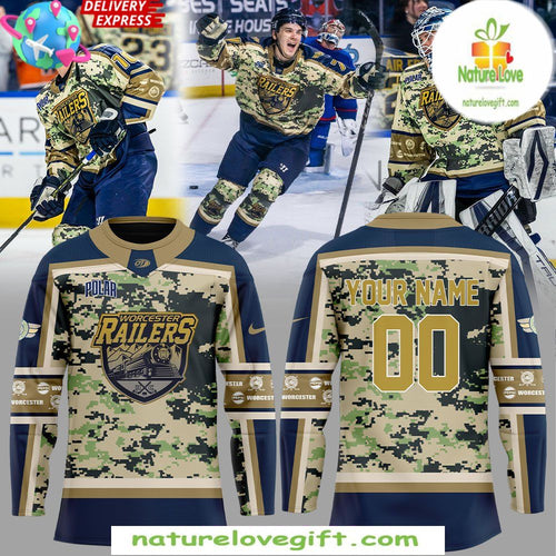 Worcester Railers Military Hockey Jersey Specialty Uniform