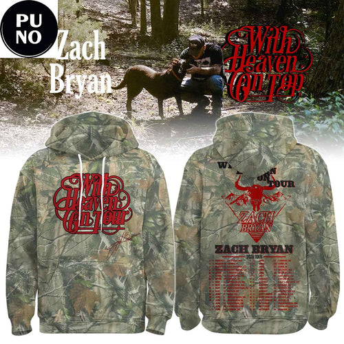 Zach Bryan The With Heaven On Tour 2026 Camo Hoodie T-Shirt