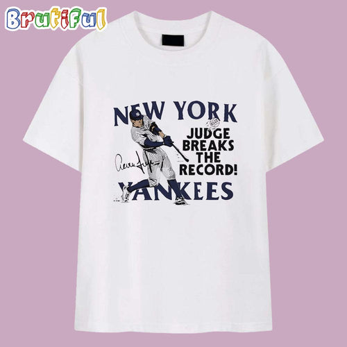 Aaron Judge Breaks the Record New York Yankees Signature T Shirt