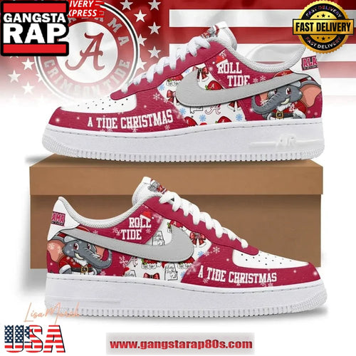 Alabama Crimson Tide Christmas Limited Edition Air Force 1 Running Sneakers