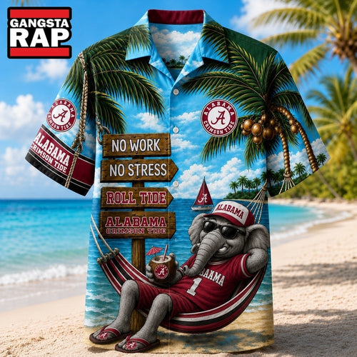 Alabama Crimson Tide NCAA No Work No Stress Hawaiian Shirt
