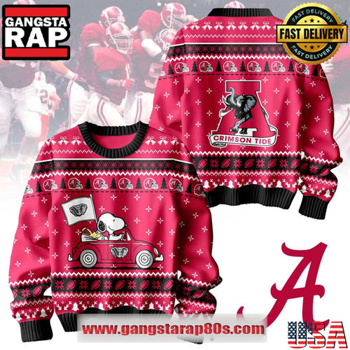 Alabama Crimson Tide Snoopy Ugly Xmas Sweater