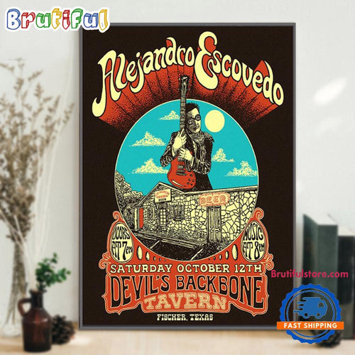Alejandro Escovedo October 12 2024 Live At Devil’s Backbone, Fischer, TX Tour Wall Art Poster Canvas