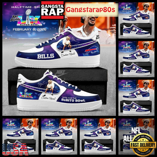 All NFL Team x Bad Bunny Here For The Benito Bowl 2026 Air Force 1 Sneakers Shoes