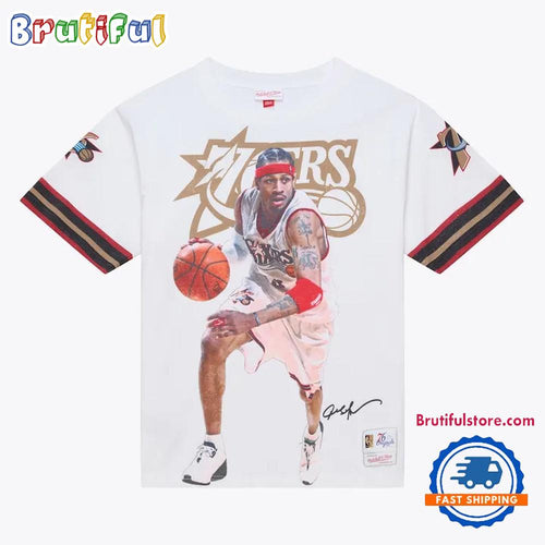 Allen Iverson Philadelphia 76ers White Playmaker T Shirt