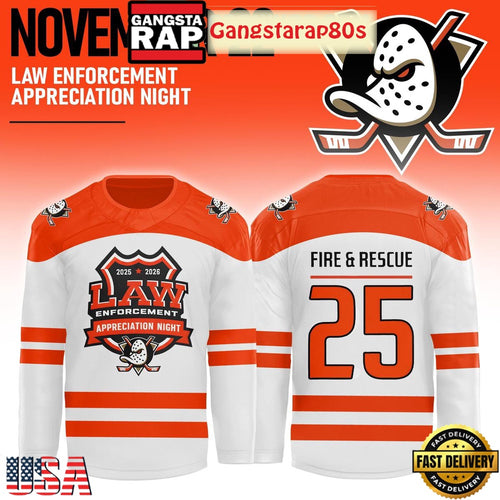 Anaheim Ducks x Law Enforcement Appreciation Night 2025 Custom Hockey Jersey