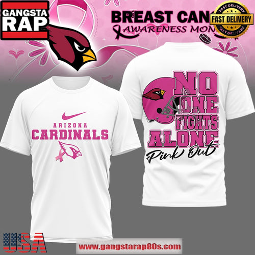 Arizona Cardinals NFL Breast Cancer October 2025 White 3D Shirt