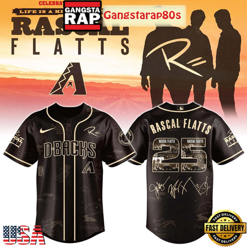 Arizona Diamondbacks Celebrating Rascal Flatts 25 Years Tour Baseball Jersey
