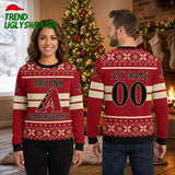 Arizona Diamondbacks Custom Name And Number Ugly Christmas Sweater
