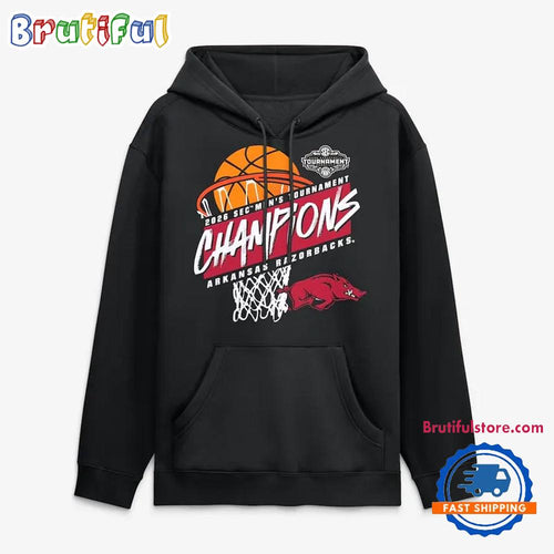 Arkansas Razorbacks Men’s Basketball 2026 SEC Tournament Champions Hoodie T-Shirt