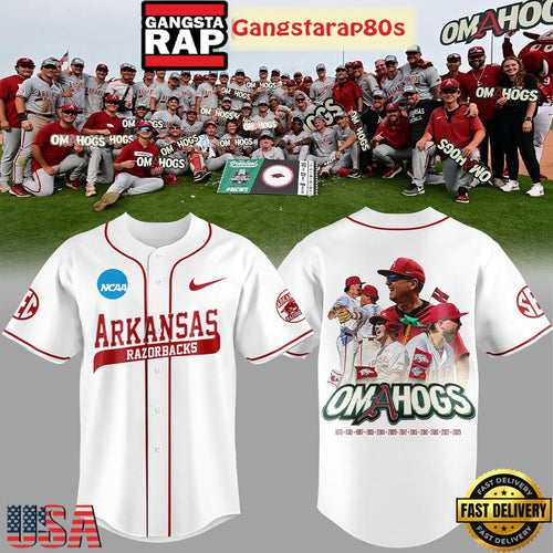 Arkansas Razorbacks Omahogs Champions Special White Baseball Jersey Shirt