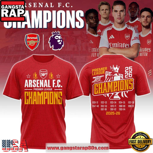 Arsenal FC 14x Premier League Champions 25-26 Special T-Shirt