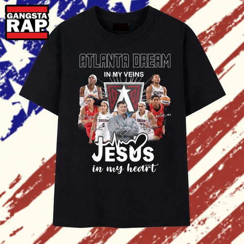 Atlanta Dream In My Veins Jesus In My Heart Team Signatures 2026 T Shirt , Vintage Trending Shirt