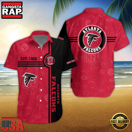 NFL Atlanta Falcons Logo Team Custom Name New Design Hawaiian Shirt