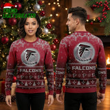 Atlanta Falcons Snowfall Logo Ugly Christmas Sweater