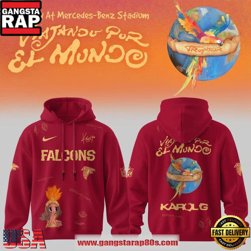 Atlanta Falcons x Karol G Viajando Por El Mundo 2026 Unisex Hoodie