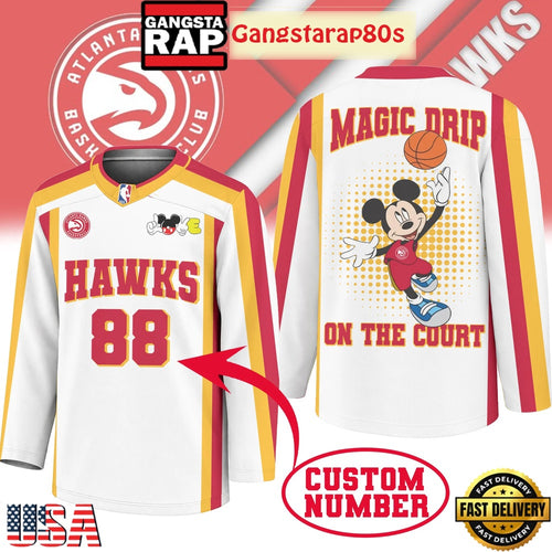 Atlanta Hawks Premium NBA Magic Drip Long Jersey Shirt