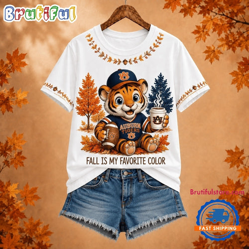 Auburn Tigers NCAA Fall Is My Favorite Color Football Unisex 3D Shirt