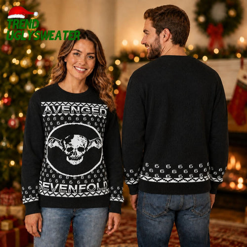 Avenged Sevenfold Deathbat Big Symbol Unisex Christmas Jumper Ugly Sweater - Unique Gifts For Every Occasion