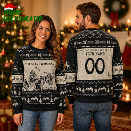 Avenged Sevenfold Life Is But A Dream Ugly Christmas Sweater Custom Name Number - Unique Gifts For Every Occasion