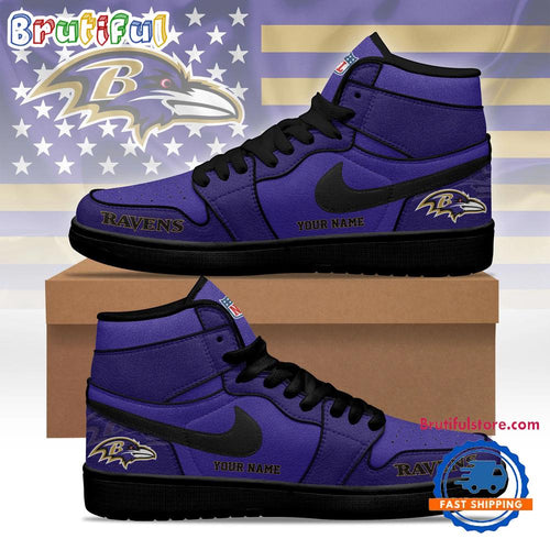 Baltimore Ravens 2026 NFL Pride Jordan 1 Hightop Shoes