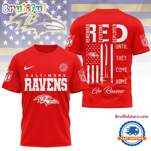 Baltimore Ravens 2026 NFL Red Friday Firefighter Limited Edition 3D Shirt
