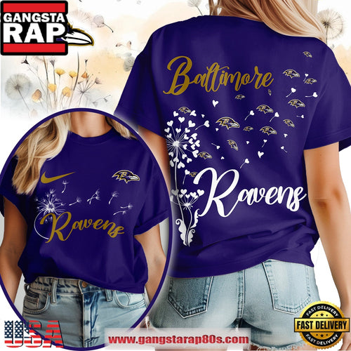 Baltimore Ravens NFL Dandelion Flower 2025 Women’s Shirt