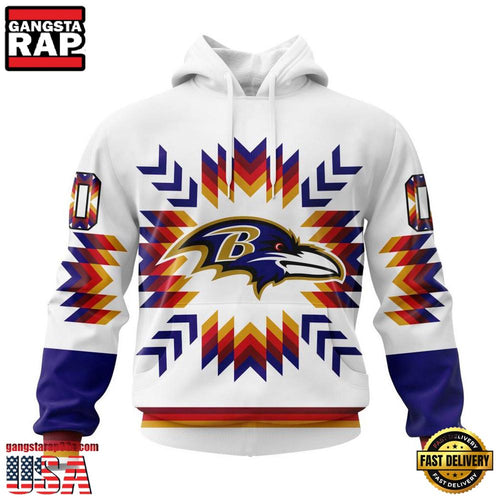 NFL Baltimore Ravens Special Native Pattern All Over Print Hoodie