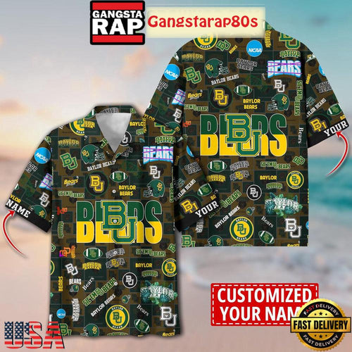 Baylor Bears Solgan Sic’em Bears True Fan Spirit Custom Name Aloha Hawaiian Shirt