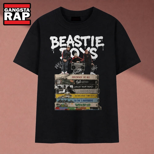 Beastie Boys Vintage Cassette Tape Stack Hip Hop Graphic T Shirt , Music 2D Shirt