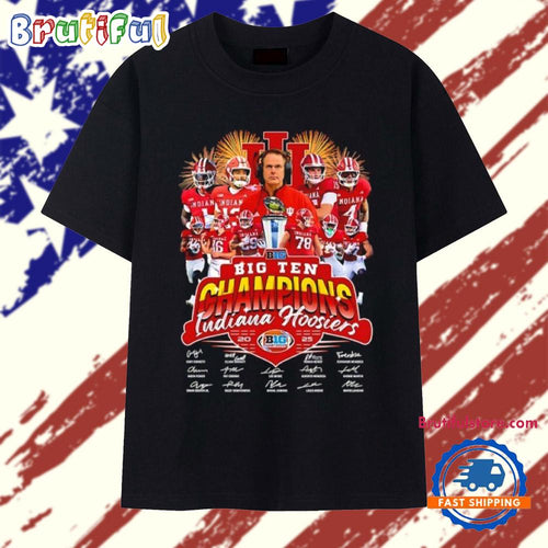 Big Ten Champions Indiana Hoosiers 2025 all team signatures T Shirt