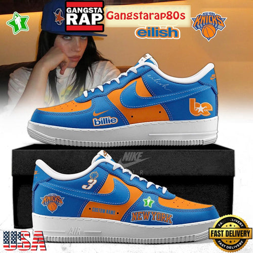Billie Eilish x New York Knicks 2025 Custom Air Force 1 Sneakers Shoes