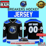 Biloxi Breakers Limited Edition 2025 Black Custom Hockey Jersey