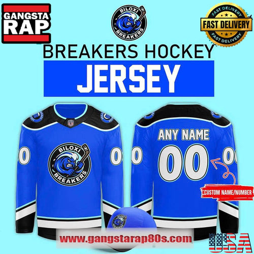 Biloxi Breakers Limited Edition 2025 Blue Custom Hockey Jersey
