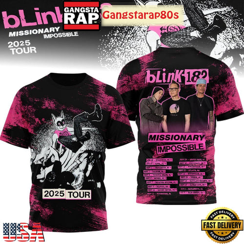Blink 182 Missionary Impossible 2025 Tour T Shirt