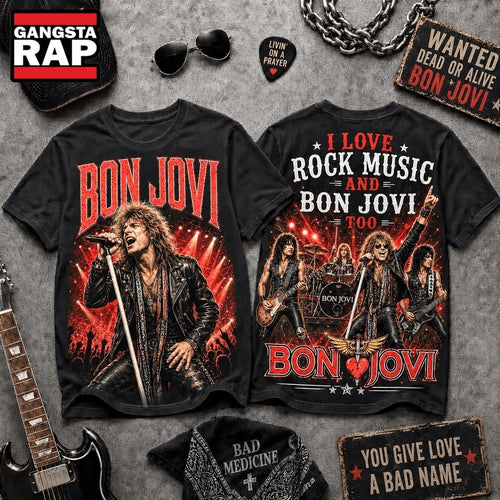 Bon Jovi Livin’ on a Prayer Rock Legend T Shirt , Music Trending 3D Shirt