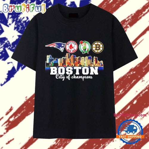 Boston City of champions New England Patriots x Red Sox x Celtics x Bruins T Shirt