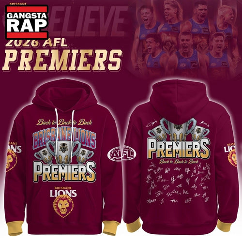 Brisbane Lions 2026 AFL Premiers Three Peat Limited Edition Hoodie T-Shirt