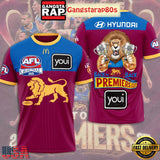 Brisbane Lions Premiers 2025 Back To Back Unisex 3D Shirt