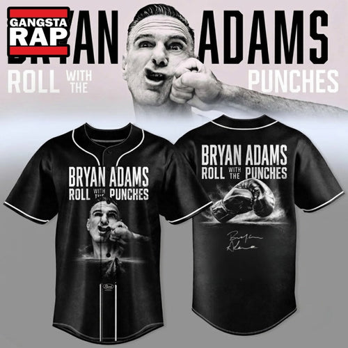 Bryan Adams Roll With The Punches Tour 2026 27 Signature Black Baseball Jersey
