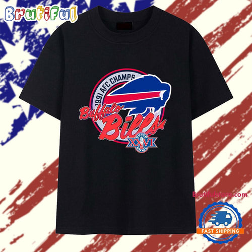 Buffalo Bills 1991 AFC Champs Super Bowl XXVI Logo Retro T Shirt