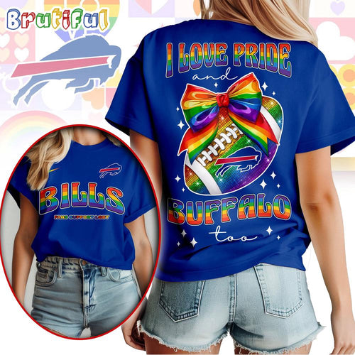 Buffalo Bills 2026 NFL Pride Month Football Bow Unisex 3D Shirt