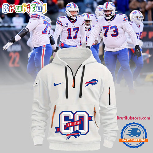 Buffalo Bills Half Zip Hoodie, Go Bills Est 1960 Hoodie