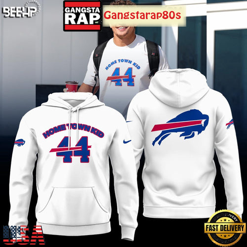Buffalo Bills Home Town Kid 2025 White Unisex Hoodie