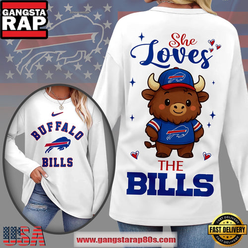 Buffalo Bills NFL Cute Mascot Long Sleeve 2025 Women’s Shirt