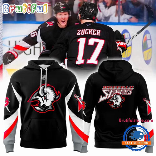 Buffalo Sabres 2025-26 Black and Red Goathead Hoodie
