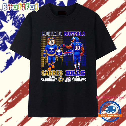 Buffalo Sabres Bills mascots fist bump on Saturdays on Sundays T Shirt